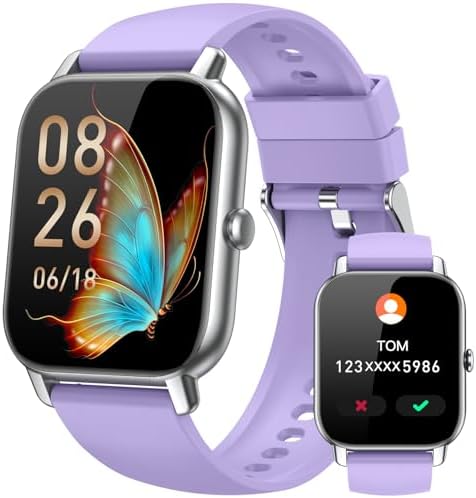 Smart Watches for Men Women, Fitness Tracker with Activity Counter/Sleep Monitor, IP68 Waterproof Smart Watch for Android iPhone iOS Compatible (Lavender, 1.83) by Unknown