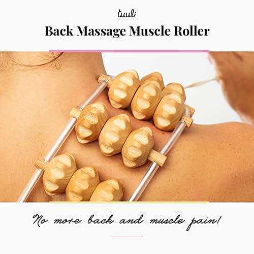tuuli Accessories – Back Massager with Rollers and Rope, Multi-Functional Back Roller and Neck Massager, Eases Muscle Tension and Supports Skin Health, Muscle Roller 47.2 inches - Image 3