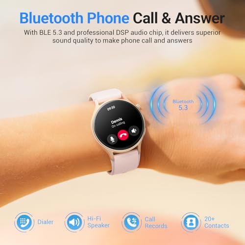 Fitpolo Smart Watch for Women,1.3" AMOLED Touchscreen Fitness Tracker, Make/Answer Calls, Heart Rate SpO2 Monitor, 3ATM Waterproof, Sleep & Activity Tracking Smartwatch for Android Phones iPhone - Image 3