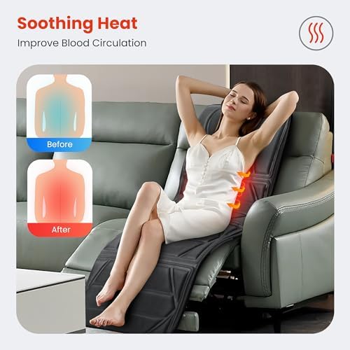 CooCoCo Full Body Massage Mat with Heat, 10 Motor Massage Pad for Sofa, Bed - Image 4
