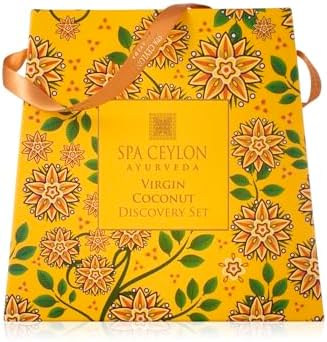 Spa Ceylon Ayurveda Virgin Coconut Discovery Set – 4-Piece Natural Body & Hair Gift Set – Body Cleanser, Ultra-Rich Body Cream, Hair Oil & Face Body Scrub, Cold Pressed Ceylon Coconut - Image 6