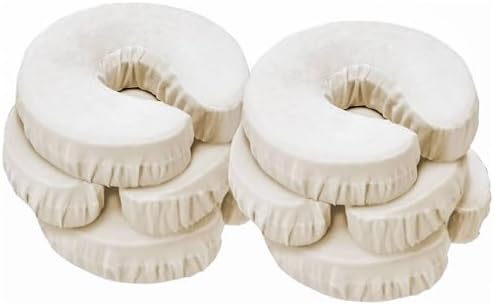 Master Massage Pack of 6 Flannel Face Cradle Covers for Massage Tables- 100% Cotton Extra Large Face Pillow Covers- Massage Headrest Face Rest Cover Set–For Face Cushion - Machine Washable, Off White - Image 6