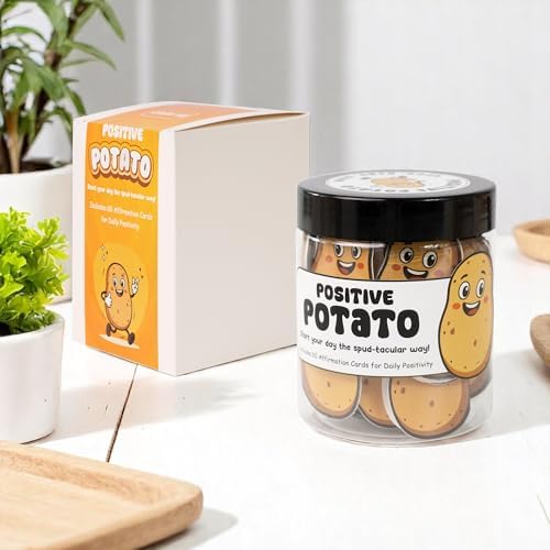 Emotional Supports Potato Jar, 60 Positive Potato Cards in Jar, Affirmation Gifts for Women, Coworker Leaving Gift, Farewell Gifts for Coworkers, Birthday Gifts for Girls, Teens, Friends - Image 4