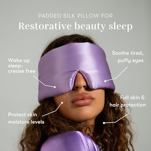 DROWSY Silk Sleep Mask - Face-Hugging, Padded Cocoon for Luxury Sleep in Total Darkness - 100% Pure Mulberry Silk (Lavender Haze) - Image 3