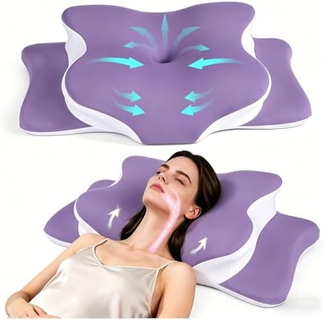 Pillow for Neck Pain Relief, Cooling Memory Foam Cervical Contour Support by Unknown