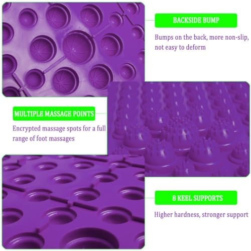 Foot Massage Mat Acupressure Reflexology Toe Plate Massage Pad Bathroom Yoga Anti-Slip Outdoor Game Punishment Mat (Purple) - Image 3