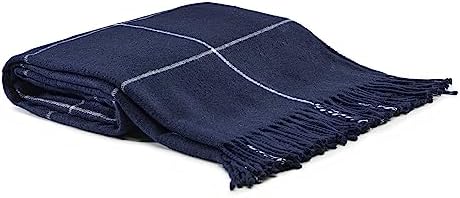Arus Acrylic Highlands Collection Queen Throw Blanket Navy-White, 60x80 by Arus