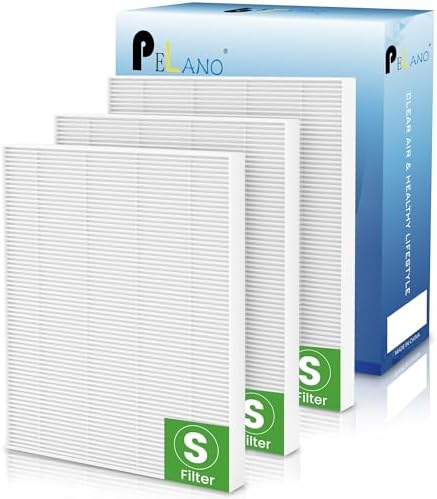 3 Pack C545 HEPA Replacement Filter S Compatible with Winix C545, B151, P150, 9300, Hepa Filter S, Part Number 1712-0096-00 and 2522-0058-00 by Pelano