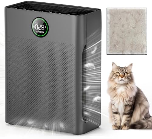 Air Purifiers for Home Large Room up to 2200sq.ft, MOOKA Air Purifier for Home Pets with Washable Filter, PM 2.5 Display Air Quality Sensor Air Cleaner for Bedroom, Dorm Room, Pets, Office PR1 by MOOKA