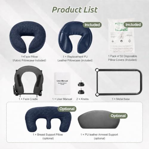 Massage Headrest for Bed, Head Holder & Face Cradle with Face Down Pillow - Image 3