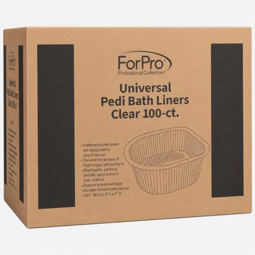 ForPro Professional Collection Universal Pedi Bath Liners - 50% THICKER - Fit Footsie Bath, Disposable Pedicure Foot Tub Liners for Foot Spa Basins & Foot Bath Soaks, Clear, 100-Count - Image 2