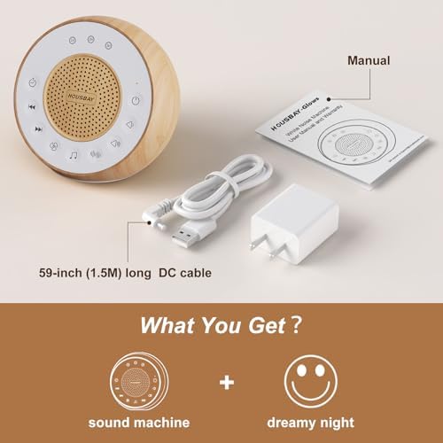 HOUSBAY Sound Machine White Noise for Sleep with Wood Grain - Image 7