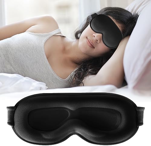 Sleep Mask for Lash Extensions, 3D Contoured Weighted Eye Cover by QUWOLACE