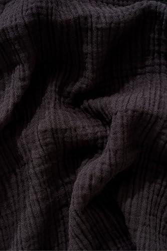 Muslin Blanket - Pure 100% Turkish Cotton Airy Soft Light Versatile Gauze Throw Blanket for Bed, Couch, Sofa (Black, Queen XL Size (95" x 95" inch)) - Image 6