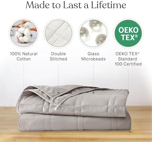 Baloo Weighted Blanket for Adults 15 lb Full/Queen (Silver Sage, 60"x80") - Image 3