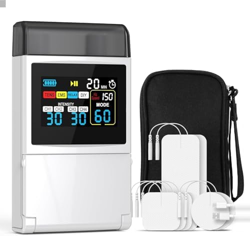 TENS Unit EMS Muscle Stimulator for Pain Relief, 4-in-1 TENS & EMS & Relax & DIY, 4-Channel 60 Modes 30 Intensity with Upgraded Color Screen for Back, Neck, Shoulder, Sciatica by Baoliter
