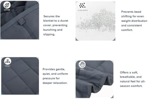 Machine Washable Weighted Blanket for Adults - Heavy Blankets for All-Season Sleeping, Cooling Soft & Breathable with Premium Glass Beads (60” x 80”｜18lbs) - Image 5