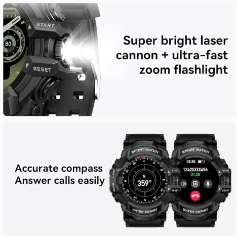 Military Smart Watch for Men (Answer/Make Call), iOS & Android - Image 3