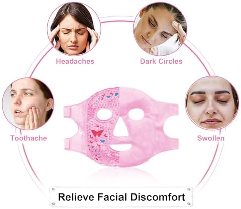 Cold Face Eye Masks Ice Face Mask Hot Cold Compress, 2PCS - Image 2