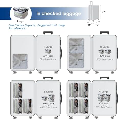 Grand Fusion Stow-N-Go Portable Hanging Travel Shelves, Packing Organizer for Luggage. Carry on Closet with Hanger for Clothes. Expandable Packing Cube. Travel Essentials, Light Gray - L - Image 5