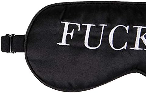 100% Mulberry Silk Sleep Mask Blackout, Cute Natural Sleeping Mask with Adjustable Elastic Strap, Satin Eye Cover for Men Women Adults (Fuck Off) - Image 4