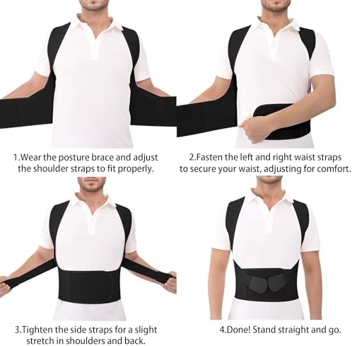 Back Brace Posture Corrector for Women and Men Upgraded Dynamic Traction Correction System Adjustable Shoulder Support Straightener Helps Reduce Upper Lower Back Pain Suitable for Hump Scoliosis Black X-Large - Image 6