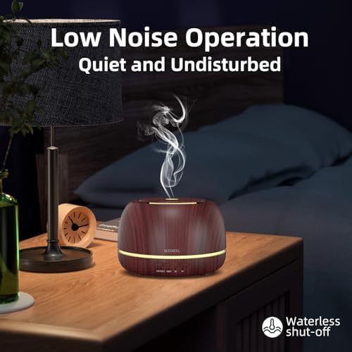 SEEDSEEL 300ML Essential Oil Diffuser, Aromatherapy Diffuser with Remote Control, 4 Timers, 7-Color LED Light and Waterless Auto-Off for Room, Bedroom, Home - Image 4
