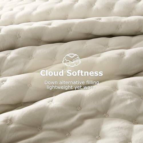 WDCOZY Beige Twin Quit Size Bedding Sets with Pillow Sham, Neutral Lightweight Soft Bedspread Coverlet, Quilted Blanket Thin Comforter Bed Cover for All Season, 2 Pieces, 68x90 inches - Image 4