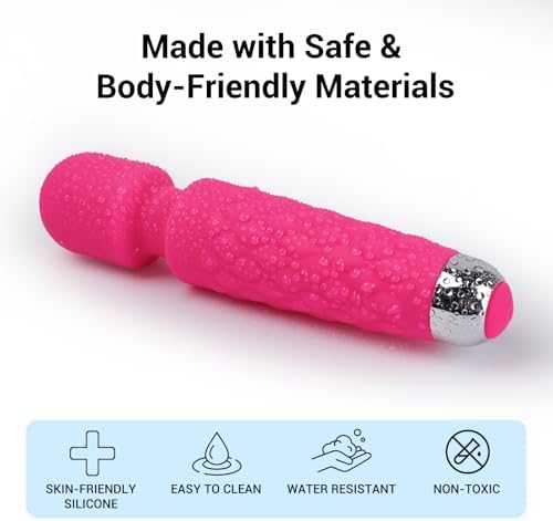 Handheld Massager,Power Wand Wireless Rechargeable Vibrating Massager, Body Massaging for Woman and Back Neck Muscle Aches (Pink) - Image 4