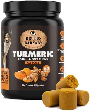 BRUTUS & BARNABY Turmeric for Dogs, Curcumin Joint Chews, 60 Count by BrutusBarnaby
