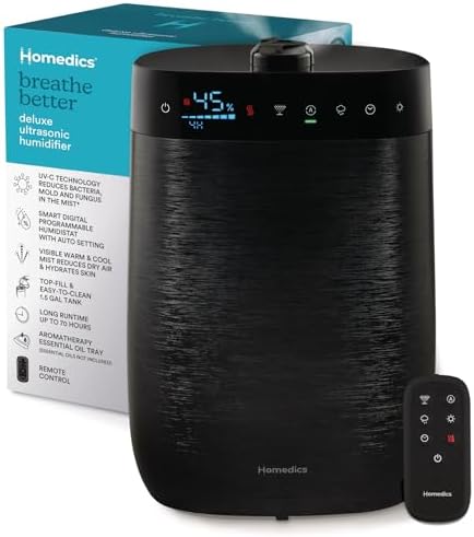 Homedics Deluxe Ultrasonic Humidifier for Large Rooms, Warm or Cool Mist by Homedics