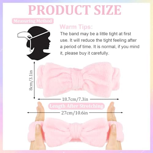 WHAVEL 6PCS Spa Headband and Wristbands Set, Face Wash Headband Wrist Bands for Washing Face Skincare Makeup Hair Band Skin Care Accessories Tools - Image 2