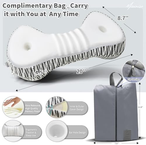 Neck Support Pillow, Cervical Neck Roll Memory Foam Pillow, Cervical Traction Device, Neck Pillow for Side Sleepers, Camping & Travel Pillow with Portable Bag - Image 5