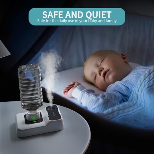 Travel Humidifier, Portable Small Humidifier for Plants, Bedroom, Office, Hotel or Car, Battery Operated Mini Cool Mist Humidifiers, Quiet 23dB, Auto-off, Night Light & BPA-Free, White - Image 6