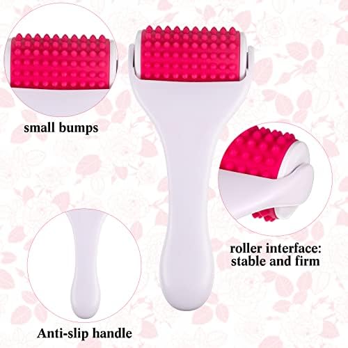 Tondiamo 2 Pcs Muscle Roller Portable Small Silicone Massager Roller Deep Tissue Muscle Massage Stick Cellulite Remover Scar Tissue Massager for Relief Face Neck Arm Back Leg(White,Silicone) - Image 6