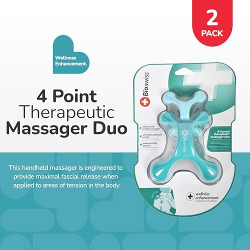 BioSwiss 2-Pack Handheld Full Body Massager, 4-Leg Pressure Point Tool for Back, Neck, and Shoulder, Includes 1 Large and 1 Small - Image 2