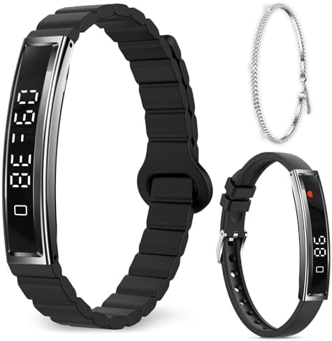 Efolen Smart Bracelet for Women,Ultralight Fitness Tracker Smart Wristband with Heart Rate/Blood Oxygen/Sleep Monitor/Pedometer,Slim Smartwatch for Android iPhone,Activity Tracker,2 Band,Black by Efolen