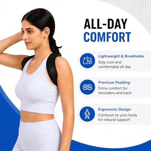 Posture Corrector for Men & Women – Adjustable Upper Back Brace & Shoulder Support – Breathable Back Straightener for Neck, Shoulder & Back Pain Relief – Comfortable Posture Trainer for Daily Use - Image 4