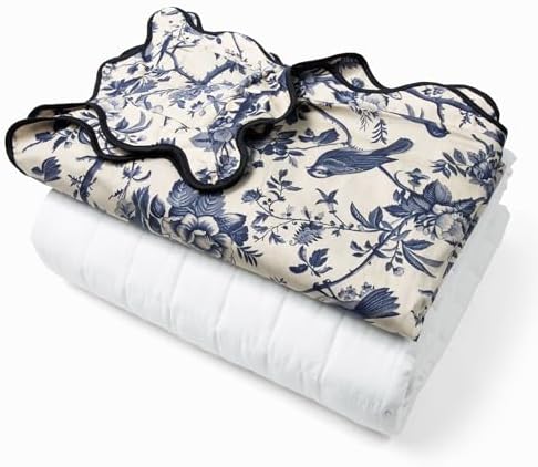 15 lb Cooling Weighted Blanket for Adults (60x80 Queen) | 100% Cotton with Removable Cover | Unique Scallop Edge Design | Oeko-TEX Glass Beads | Breathable All-Season Heavy Blanket by SellingStyle