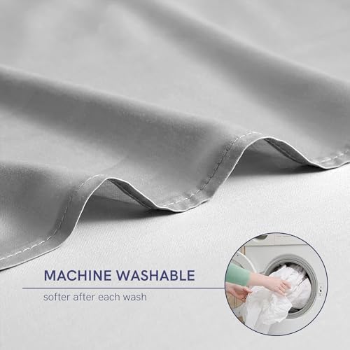 YnM Exclusive Cooling Duvet Cover for Weighted Blankets with 16 Strings (Light Grey, 88"x104") - Image 5
