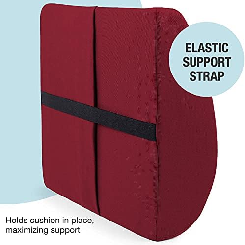 DMI Lumbar Support Pillow for Chair to Assist with Back Support with Removable Washable Cover and Firm Insert to Ease Lower Back Pain while Improving Posture,14 x 13 x 5,Contoured Foam,Elite,Burgundy - Image 4