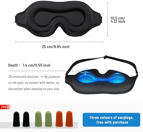 Sleep Mask for Light Sleepers & Side Sleepers, 100% Blackout 3D Cooling Eye Mask, Zero Pressure Breathable Night Blindfold for Insomnia, Deep Sleep, Daytime Sleeping, Travel, Yoga & Shift Work - Image 7
