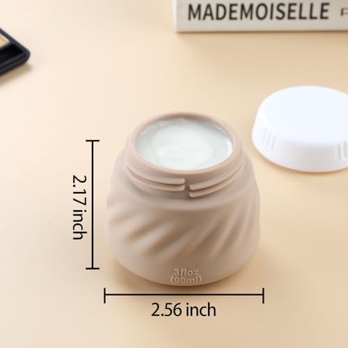 Gemice Travel Containers for Toiletries, TSA Approved 3 oz Leak-proof Silicone Travel Jars for Cream, BPA-Free Travel Size Container with Lid for Cosmetic Shampoo Cream (4 Pack) - Image 5