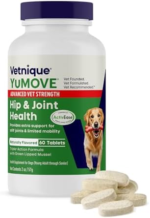 YuMOVE Adult Dog Hip & Joint Supplement, Advanced Vet Strength 60 Tablets by YuMOVE