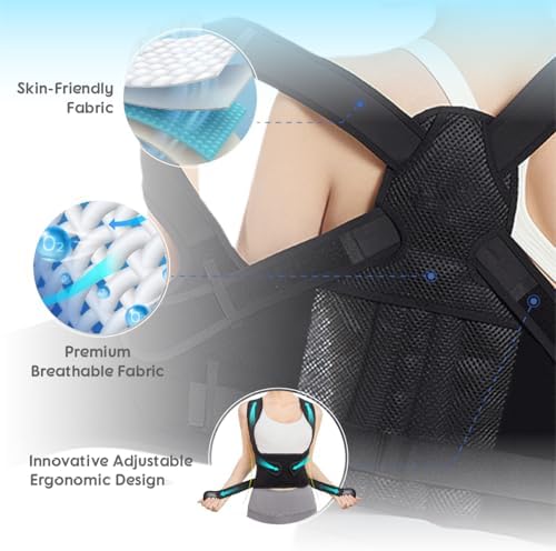 Posture Corrector for Women/Men Adjustable Full Back Brace Support - Image 3