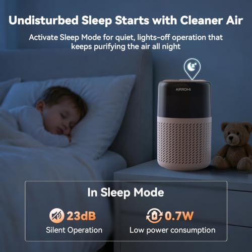 AIRROMI HEPA Air Purifier for Bedroom&Home,Pet Air Purifier for Home Pets,Removes Pet Odor,Cat Litter Smell,Dust,Quiet Room Air Purifier with Scents,360°Air Cleaner,A2005 Creamy Beige - Image 7