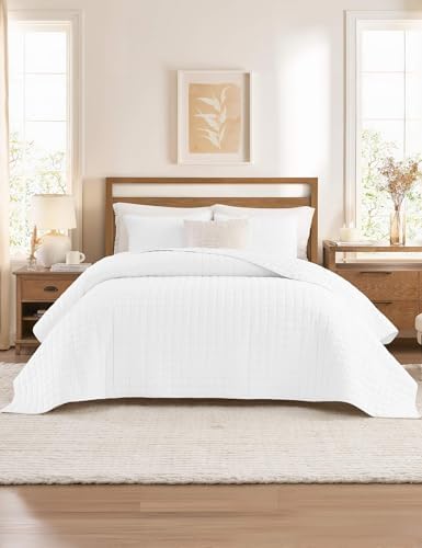 YnM Velvet Weighted Blanket, Ultra-Soft Heavy Bed Blankets, Heavy Weight Big Comforter, Oversized Bedspread & Home Decor Piece for All Season (White, 90"x90" 50lbs, Full/Queen) by YNM