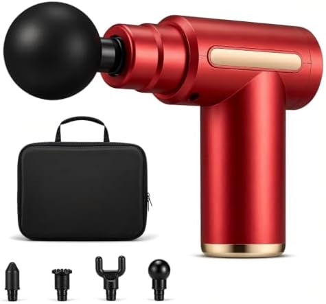Small Massage Gun Handheld Deep Tissue Massager Gun Ideal Gift for Men & Women (RED) by Unknown