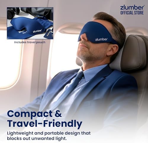 Zlumber Premium Eye Sleep Mask for Men & Women - 100% Blackout 3D Contoured Night Eye Mask for Sleeping, Travel Eye Mask & Side Sleeper Mask, Zero Eye Pressure, Adjustable - Image 5