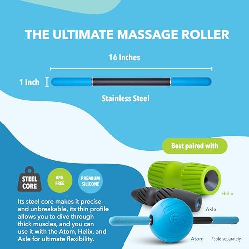 RAD Rod Mini – 16in Compact Deep Tissue Massage Roller Stick – Travel-Ready Myofascial Release Tool for Legs, Back, Neck, Arms & Shoulders – Muscle Roller for Mobility & Recovery - Image 4